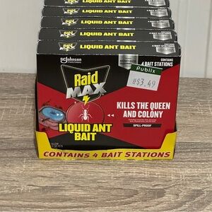 Raid Max Liquid Ant Bait Stations, 4ct Per Box, (6 Boxes Total)